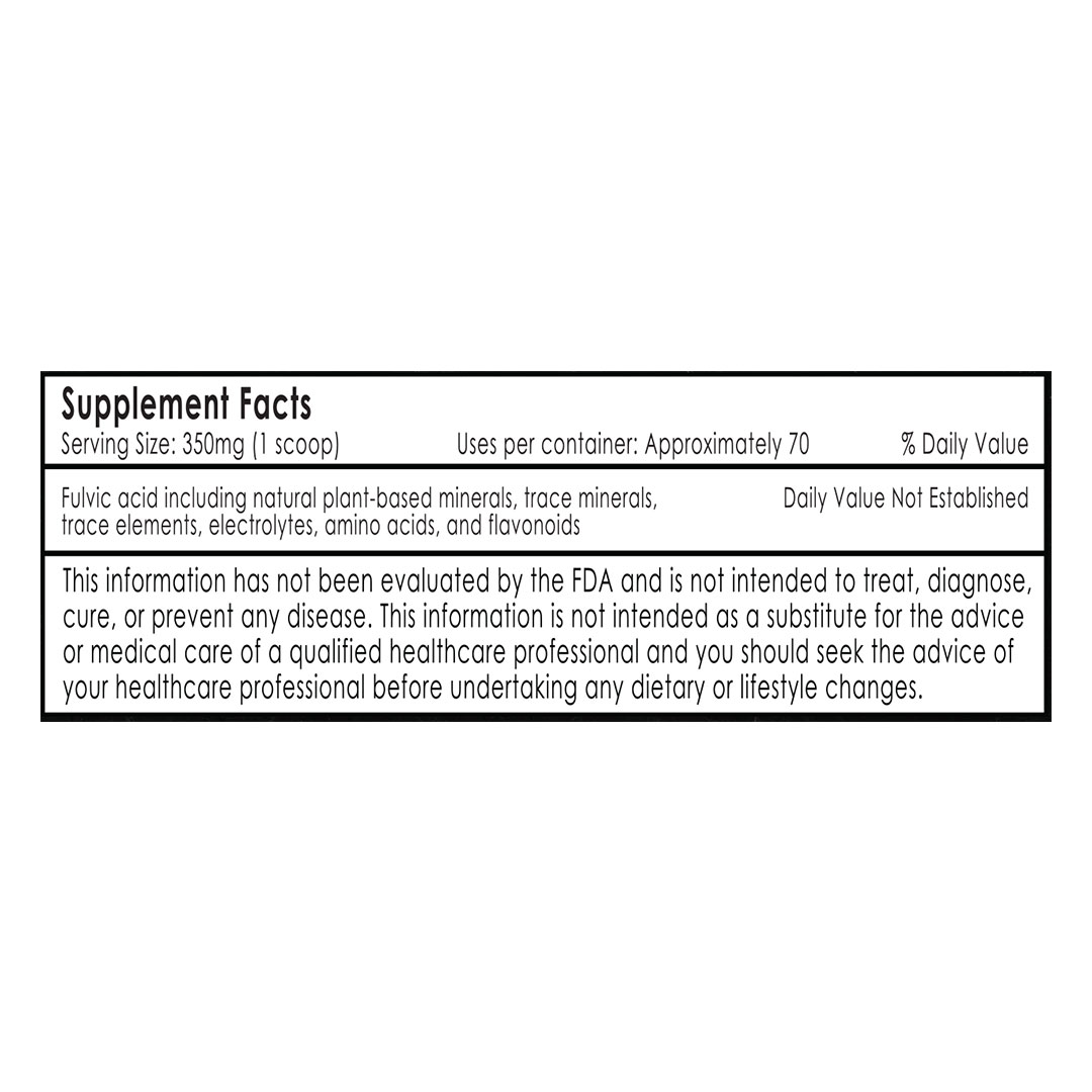Fulvic Acid Mineral Powder Nutrition Information